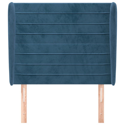 Hoofdbord Met Randen Fluweel 83 x 23 x 118/128 cm Donkerblauw