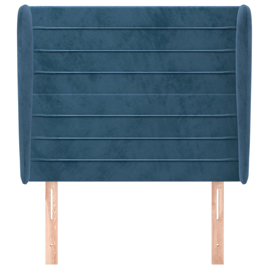 Hoofdbord Met Randen Fluweel 83 x 23 x 118/128 cm Donkerblauw