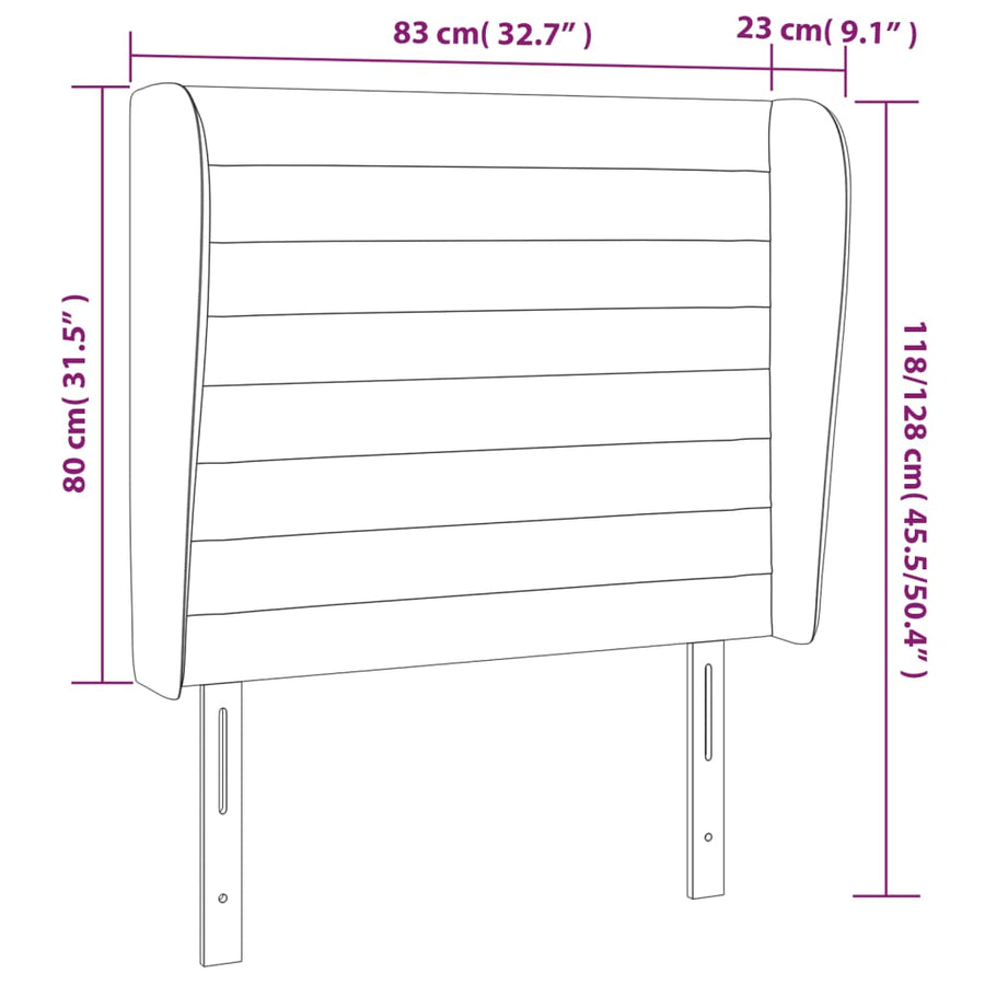 Hoofdbord Met Randen Fluweel 83 x 23 x 118/128 cm Donkerblauw