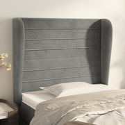 Headboard with edges 93x23x118/128 cm velvet light grey