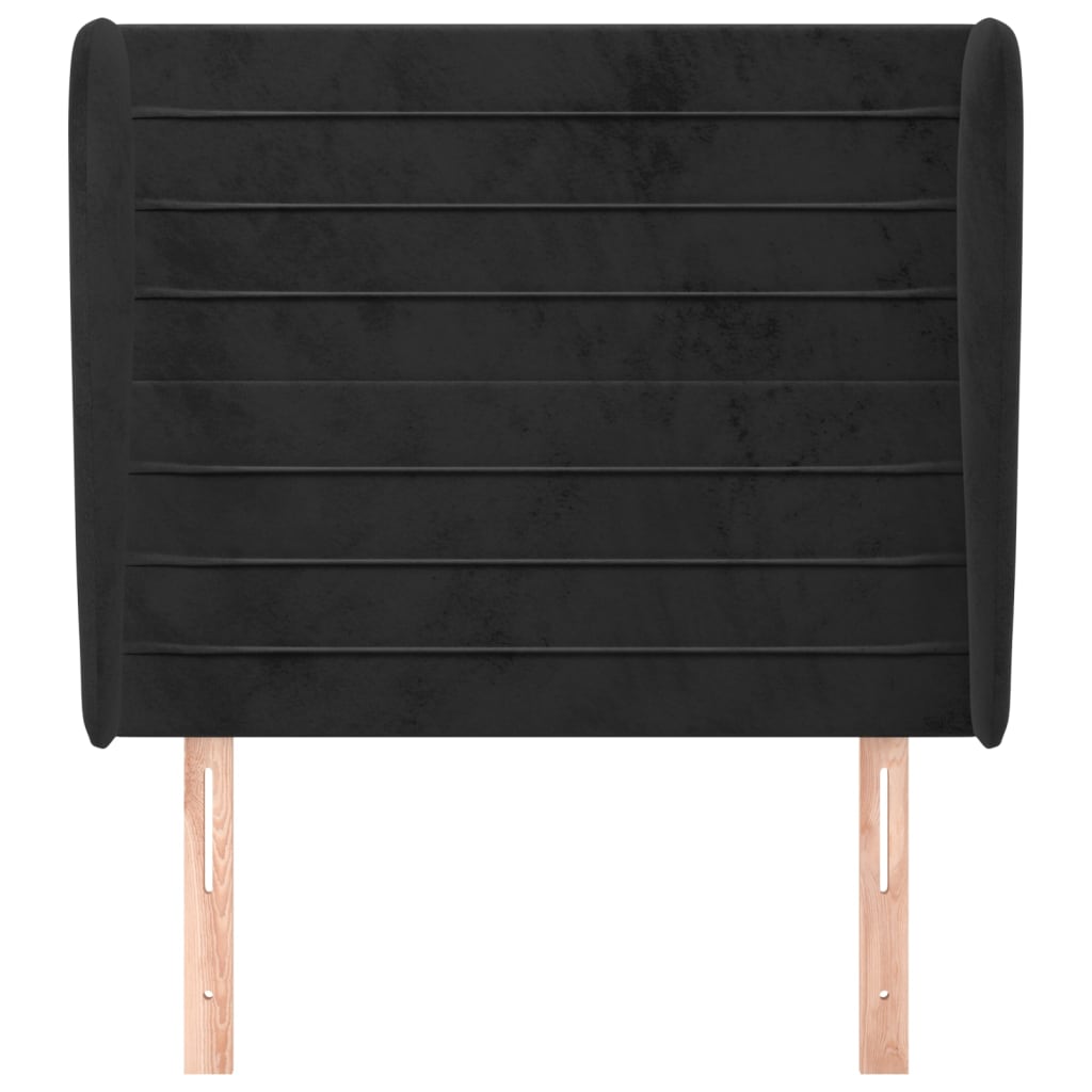 Hoofdbord Met Randen 93X23X118/128 Cm Fluweel Zwart