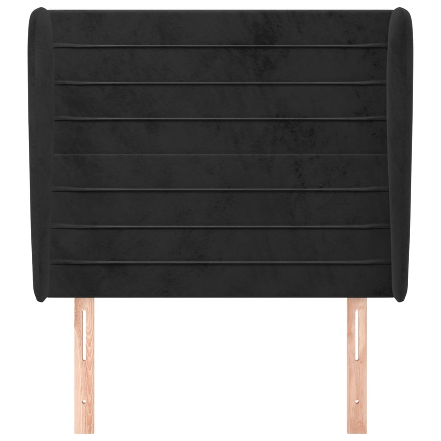Hoofdbord Met Randen 93X23X118/128 Cm Fluweel Zwart
