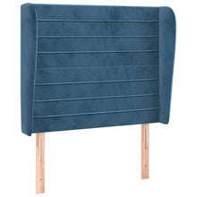 Hoofdbord Met Randen 93X23X118/128 Cm Fluweel Donkerblauw