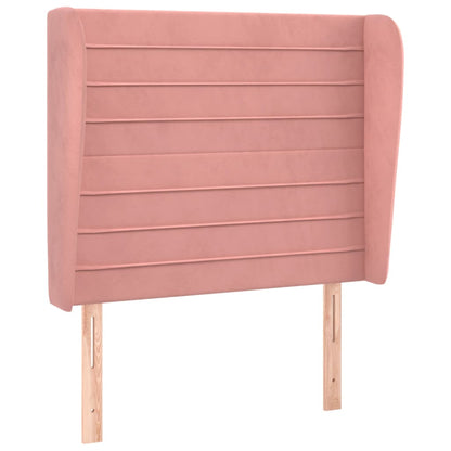 Hoofdbord Met Randen 93X23X118/128 Cm Fluweel Roze