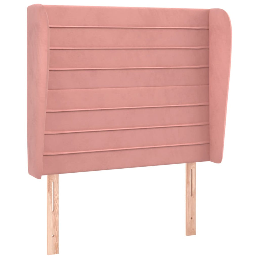 Hoofdbord Met Randen 93X23X118/128 Cm Fluweel Roze