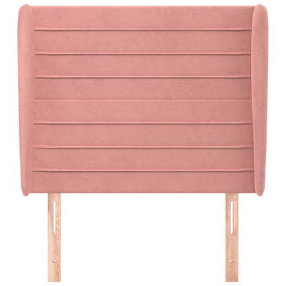 Hoofdbord Met Randen 93X23X118/128 Cm Fluweel Roze