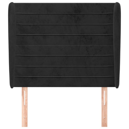 Hoofdbord Met Randen 103X23X118/128 Cm Fluweel Zwart