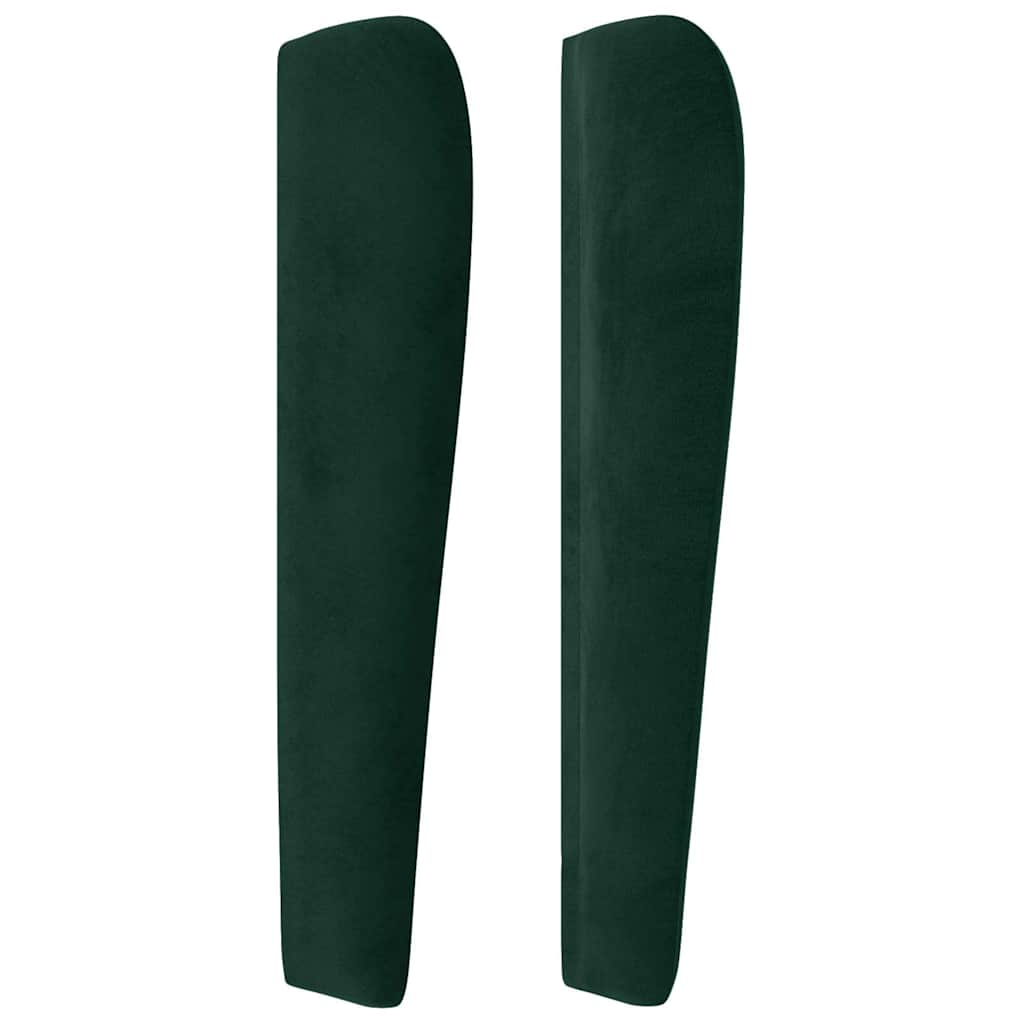Hoofdbord met randen 103x23x118/128 cm fluweel donkergroen