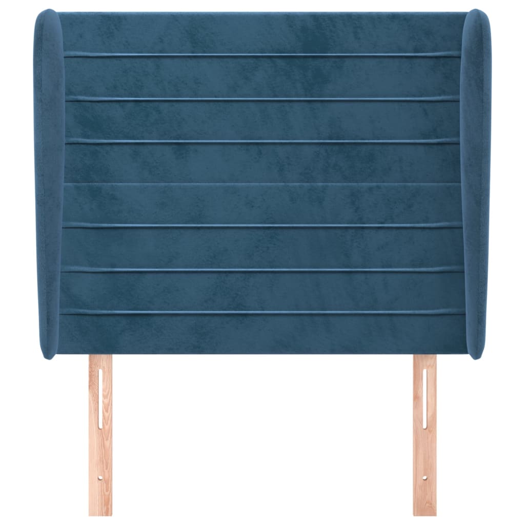 Hoofdbord Met Randen 103X23X118/128 Cm Fluweel Donkerblauw