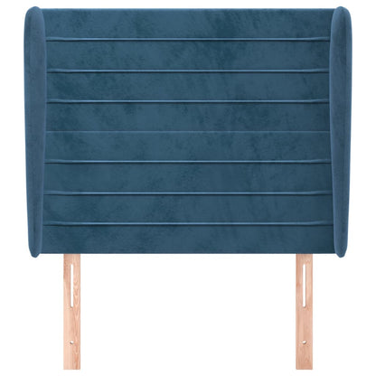 Hoofdbord Met Randen 103X23X118/128 Cm Fluweel Donkerblauw