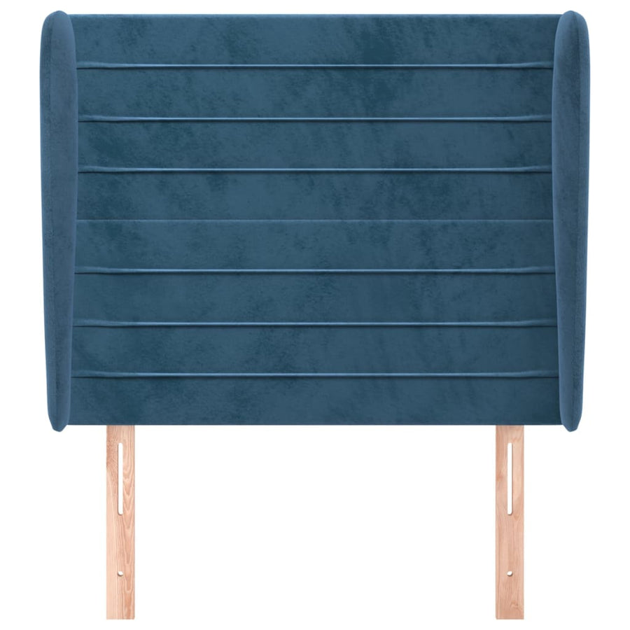 Hoofdbord Met Randen 103X23X118/128 Cm Fluweel Donkerblauw