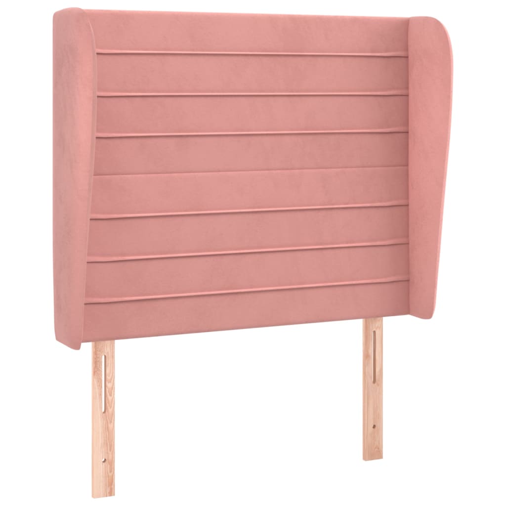 Hoofdbord Met Randen 103X23X118/128 Cm Fluweel Roze