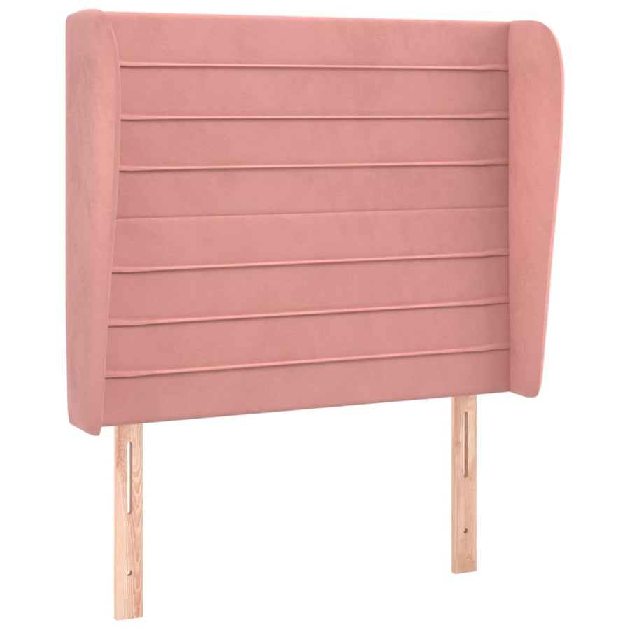 Hoofdbord Met Randen 103X23X118/128 Cm Fluweel Roze
