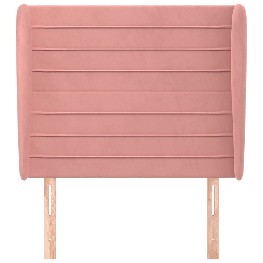 Hoofdbord Met Randen 103X23X118/128 Cm Fluweel Roze