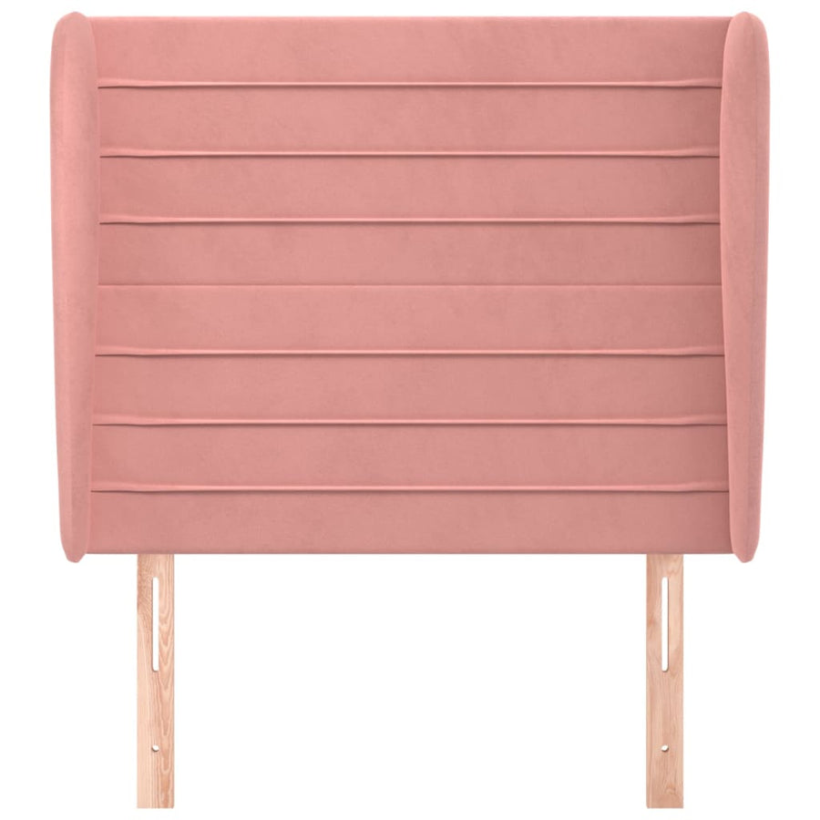 Hoofdbord Met Randen 103X23X118/128 Cm Fluweel Roze