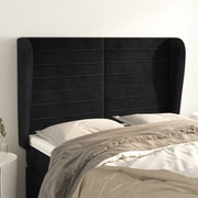 Hoofdbord 147x23x118/128 cm fluweel zwart
