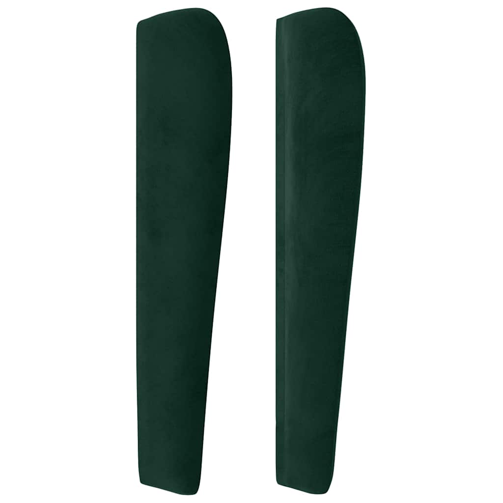 Hoofdbord met randen 147x23x118/128 cm fluweel donkergroen