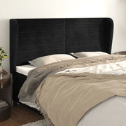 Hoofdbord 163x23x118/128 cm fluweel zwart