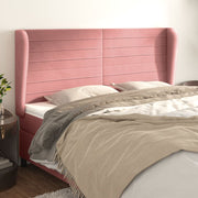 Hoofdbord fluweel roze 163x23x118/128 cm