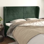 Hoofdbord 183x23x118/128 cm fluweel donkergroen