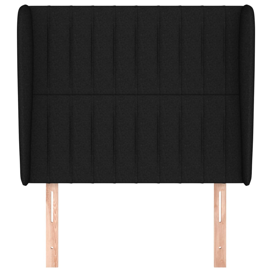 Hoofdbord Met Randen Stof 83 x 23 x 118/128 cm Zwart