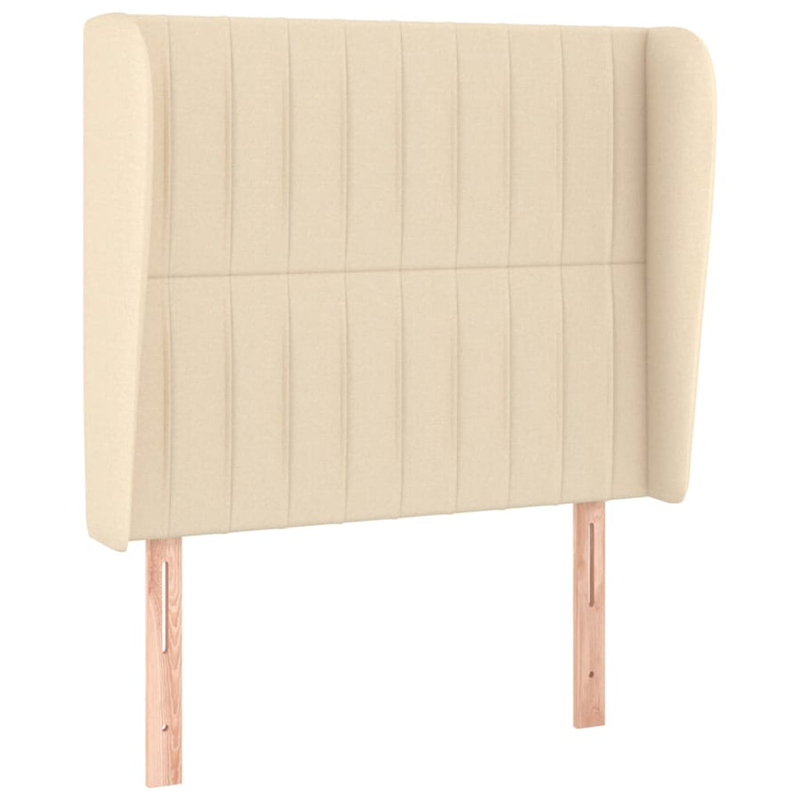 Hoofdbord Met Randen Stof Kleurig 83 x 23 x 118/128 cm Crème