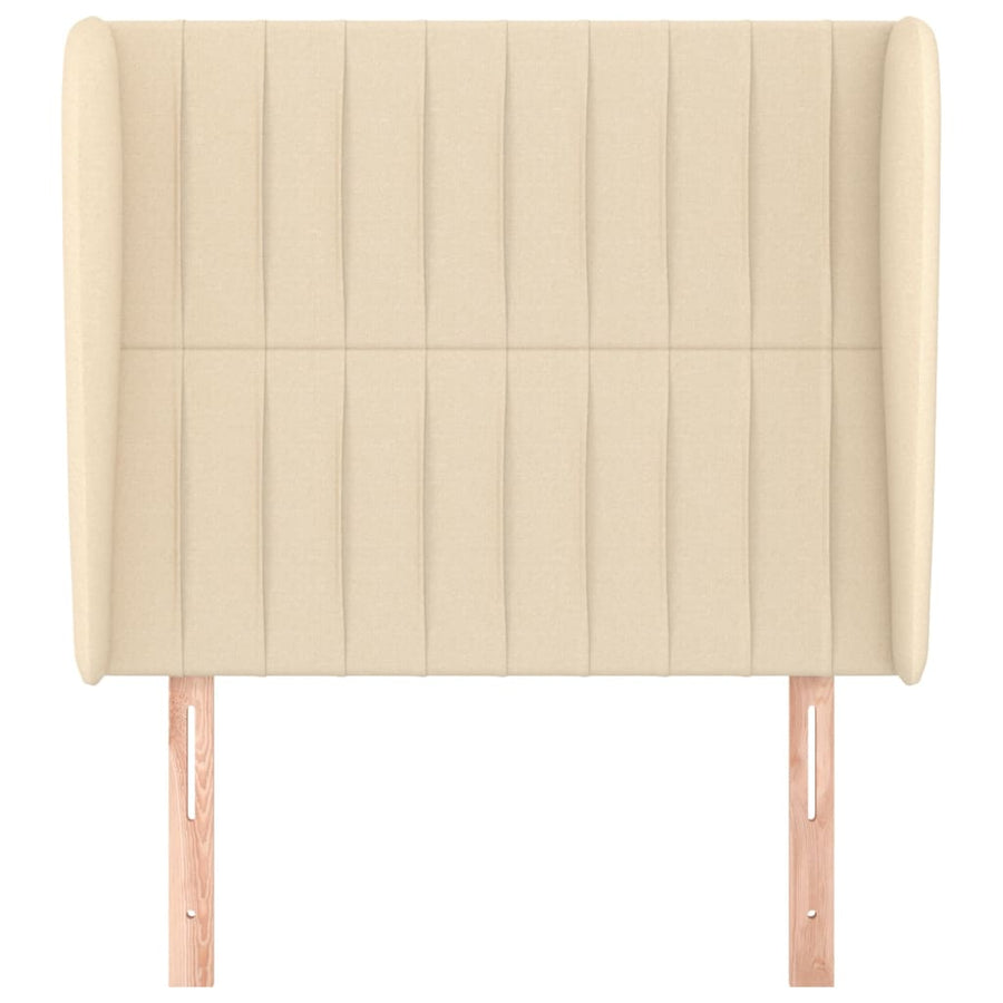 Hoofdbord Met Randen Stof Kleurig 83 x 23 x 118/128 cm Crème