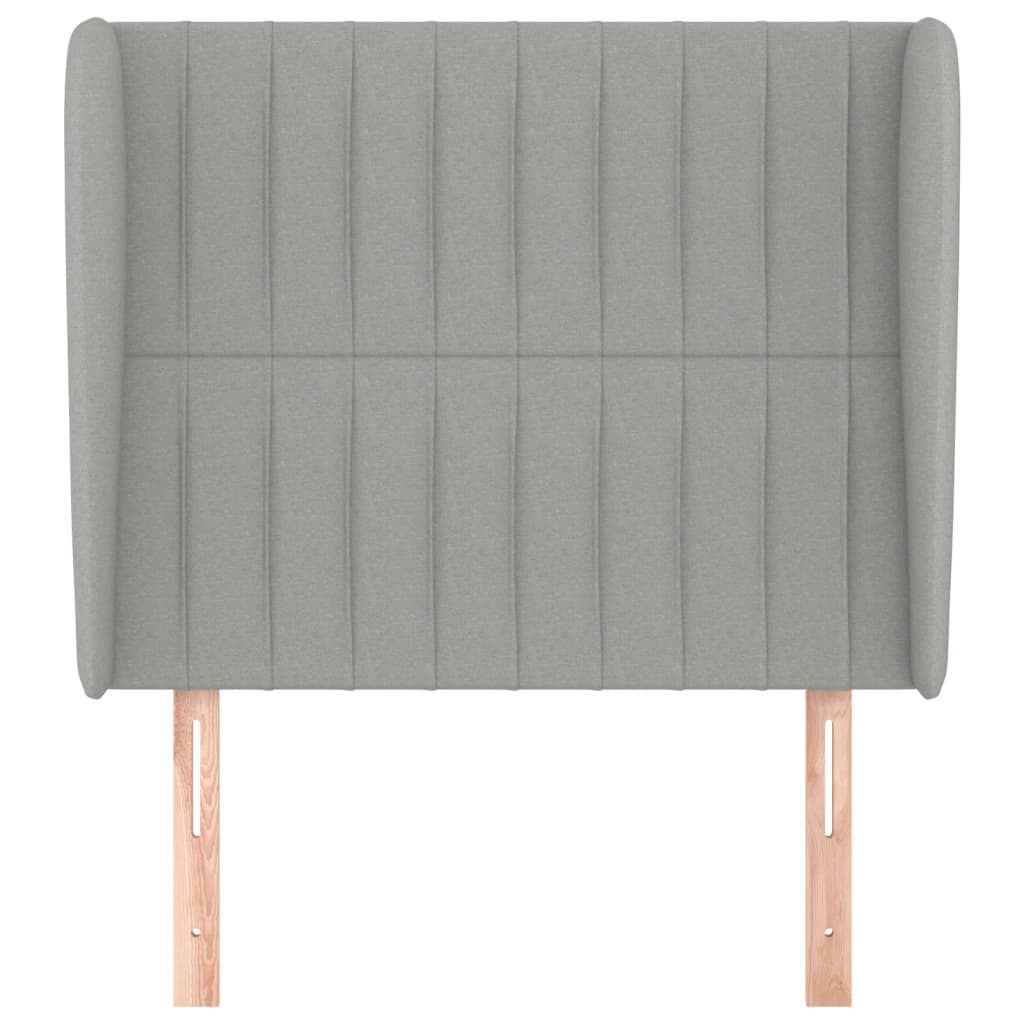 Hoofdbord Met Randen Stof 93 x 23 x 118/128 cm Lichtgrijs