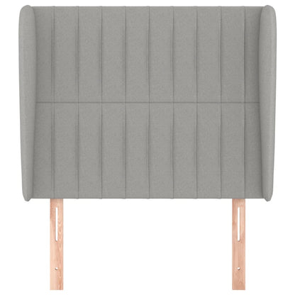 Hoofdbord Met Randen Stof 93 x 23 x 118/128 cm Lichtgrijs