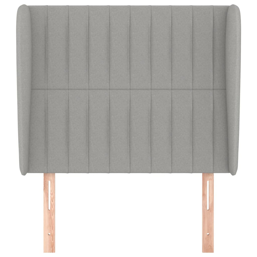 Hoofdbord Met Randen Stof 93 x 23 x 118/128 cm Lichtgrijs