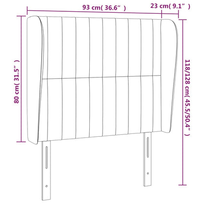 Hoofdbord Met Randen Stof 93 x 23 x 118/128 cm Donkergrijs