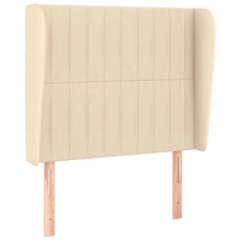 Hoofdbord Met Randen Stof Kleurig 93 x 23 x 118/128 cm Crème