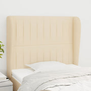 Hoofdbord 93x23x118/128 cm stof crèmekleurig