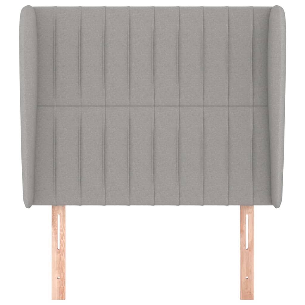 Hoofdbord Met Randen Stof 103 x 23 x 118/128 cm Lichtgrijs