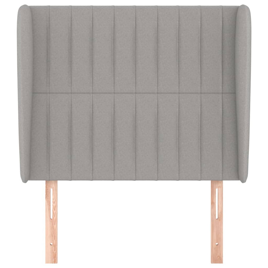 Hoofdbord Met Randen Stof 103 x 23 x 118/128 cm Lichtgrijs