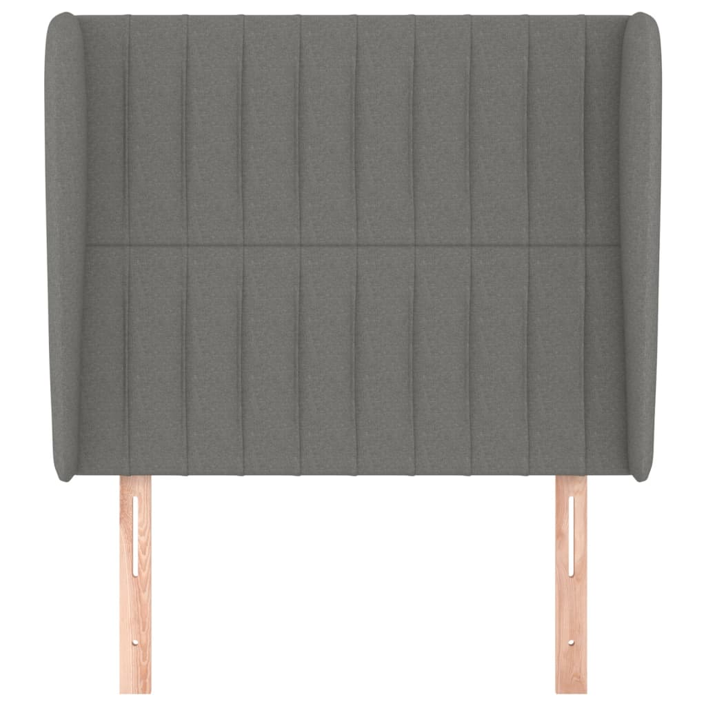 Hoofdbord Met Randen Stof 103 x 23 x 118/128 cm Donkergrijs