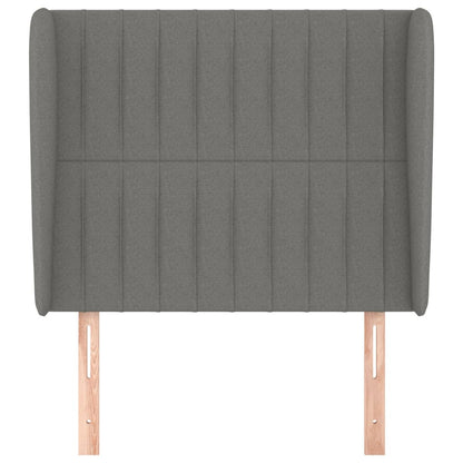 Hoofdbord Met Randen Stof 103 x 23 x 118/128 cm Donkergrijs