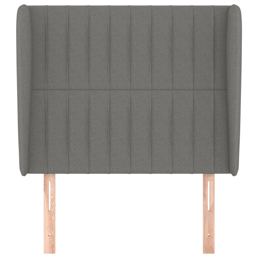 Hoofdbord Met Randen Stof 103 x 23 x 118/128 cm Donkergrijs