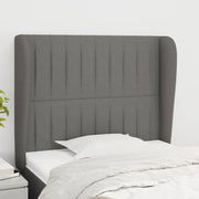 Hoofdbord 103x23x118/128 cm stof donkergrijs