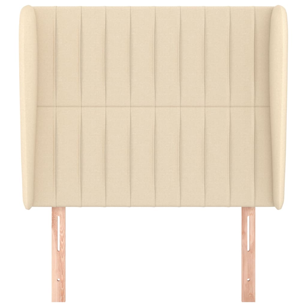 Hoofdbord Met Randen Stof Kleurig Crème 103 x 23 x 118/128 cm