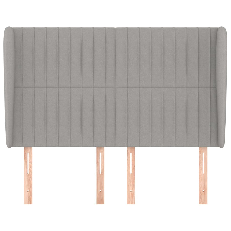 Hoofdbord Met Randen Stof 147 x 23 x 118/128 cm Lichtgrijs