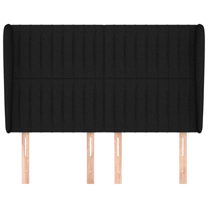Hoofdbord Met Randen Stof 147 x 23 x 118/128 cm Zwart