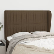 Hoofdbord 147x23x118/128 cm stof donkerbruin