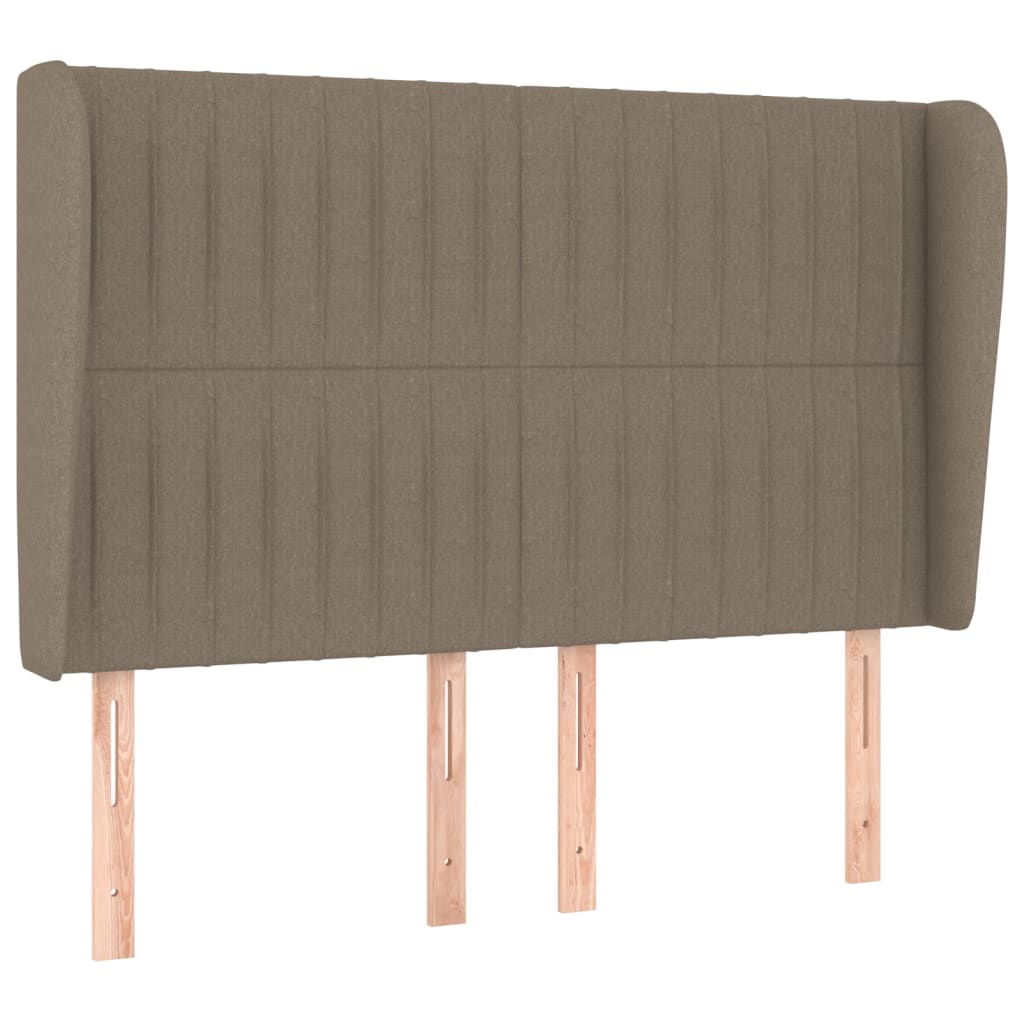 Hoofdbord Met Randen Stof 147 x 23 x 118/128 cm Taupe