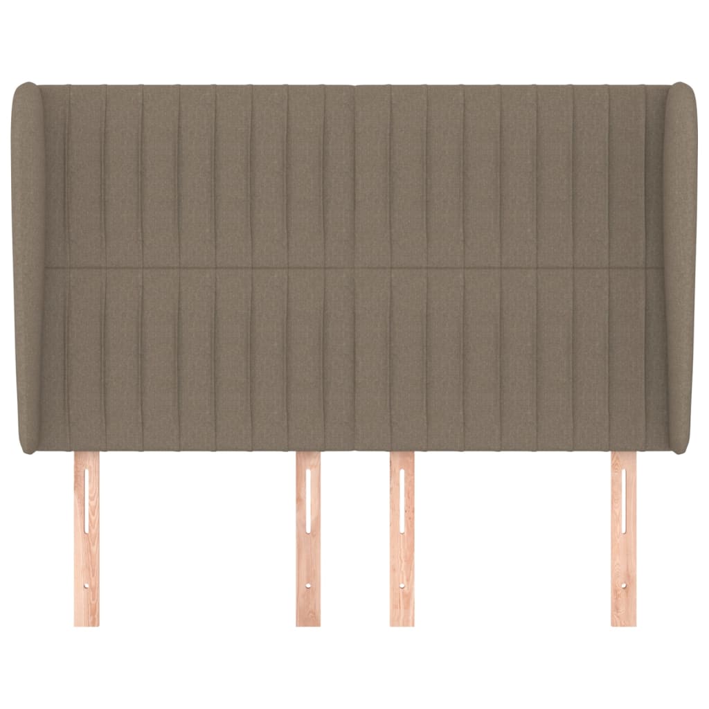 Hoofdbord Met Randen Stof 147 x 23 x 118/128 cm Taupe