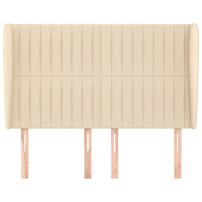 Hoofdbord Met Randen Stof Kleurig 147 x 23 x 118/128 cm Crème