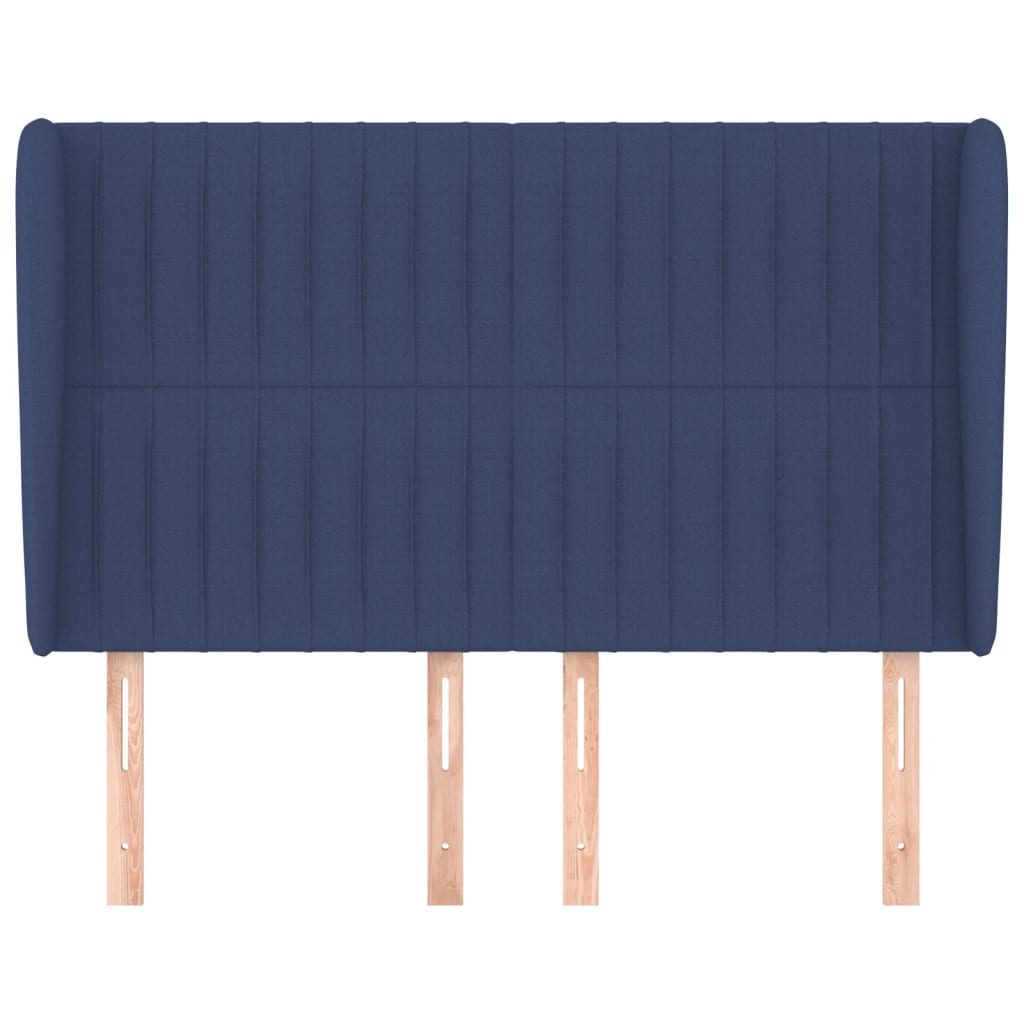 Hoofdbord Met Randen Stof 147 x 23 x 118/128 cm Blauw
