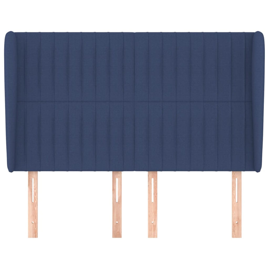 Hoofdbord Met Randen Stof 147 x 23 x 118/128 cm Blauw