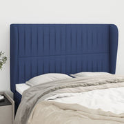Hoofdbord 147x23x118/128 cm stof blauw