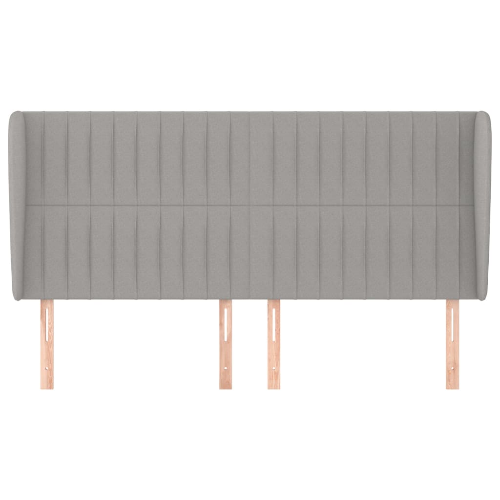 Hoofdbord Met Randen Stof 163 x 23 x 118/128 cm Lichtgrijs